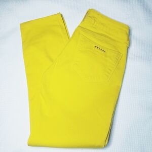 Colcci Jeanswear Womens 6US Lemon Yellow Skinny Ankle Jeans Pants Made in Brazil